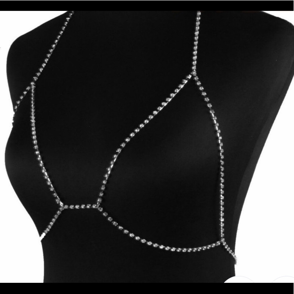Full rhinestone body crystal bra✨⭐️